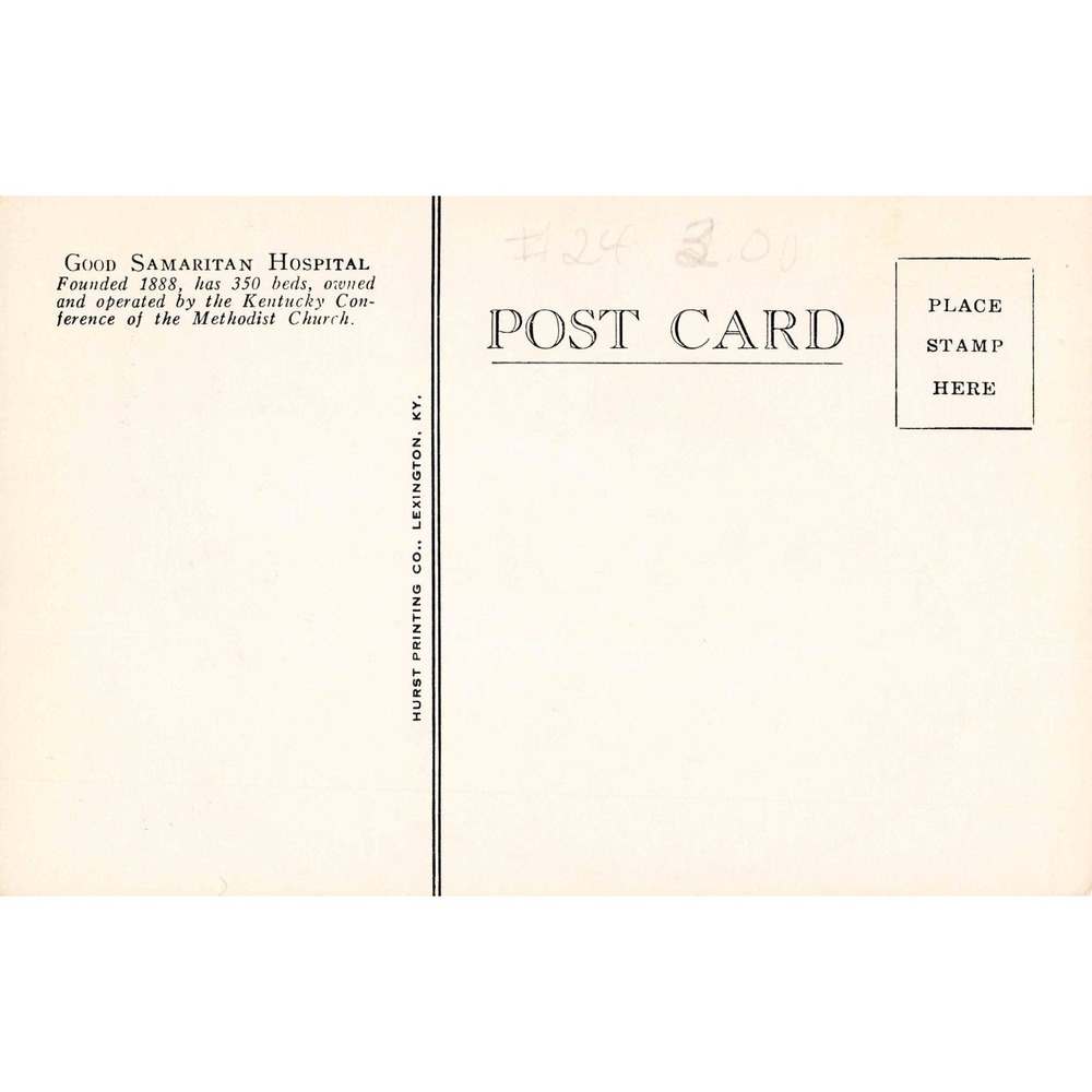 Vintage Good Samaritan Hospital Postcard Lexington Kentucky Hurst Printing VG+ - Picture 2 of 2
